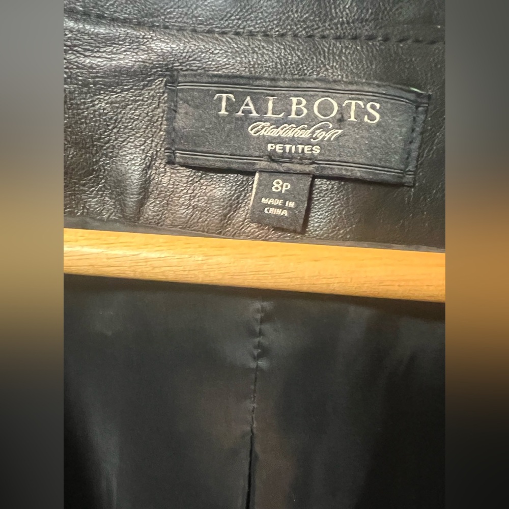 Talbots Leather Double Breasted Jacket 8P - Picture 8 of 9